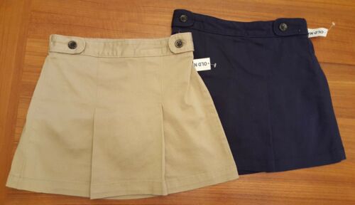 New Old Navy Girls Uniform Skorts Skirt / Shorts Khaki (rolled Oats) / Navy Blue