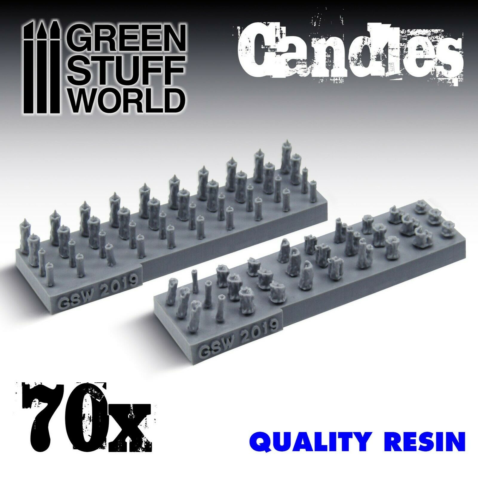 70x Resin Candles - Resin 40k Ammo Decor Modelling Chandelier Wargames