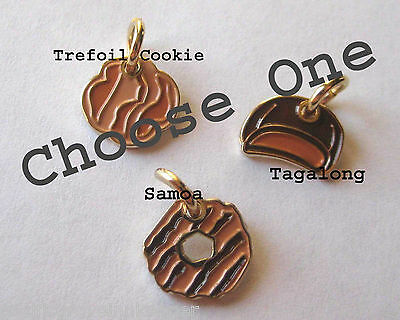 Girl Scout Cookie Charm Gold Jewelry Choose Trefoil Samoa Tagalong Gift Award